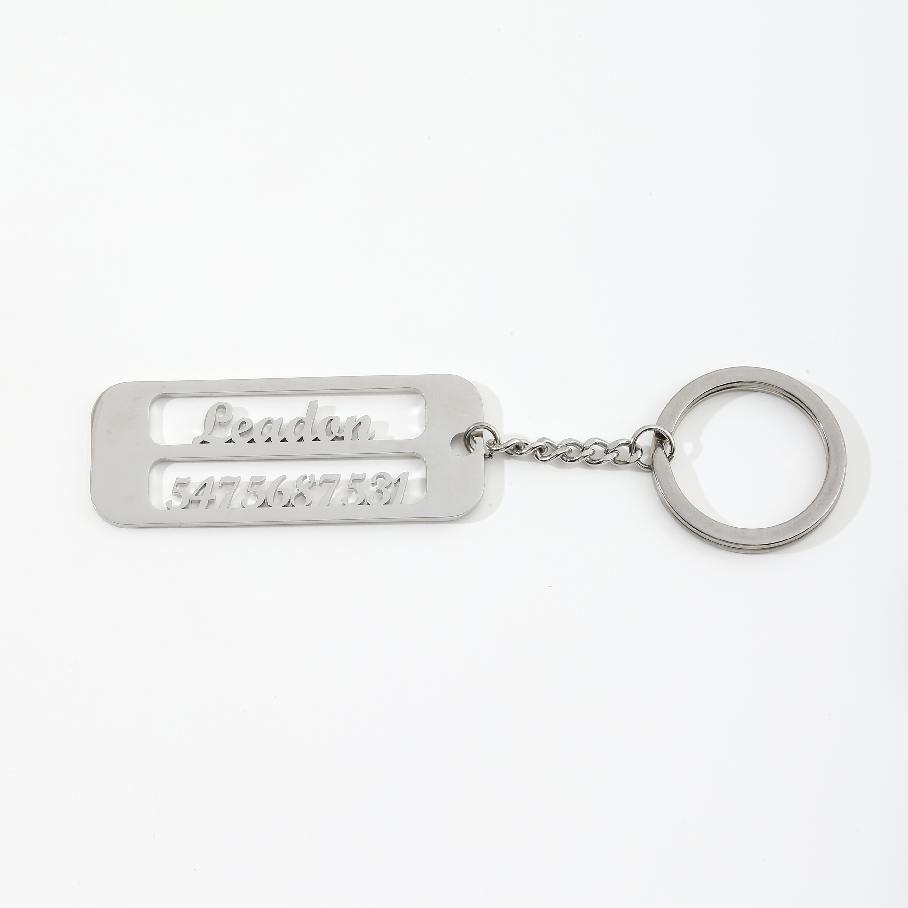 Customized Name & Phone Number Keychain