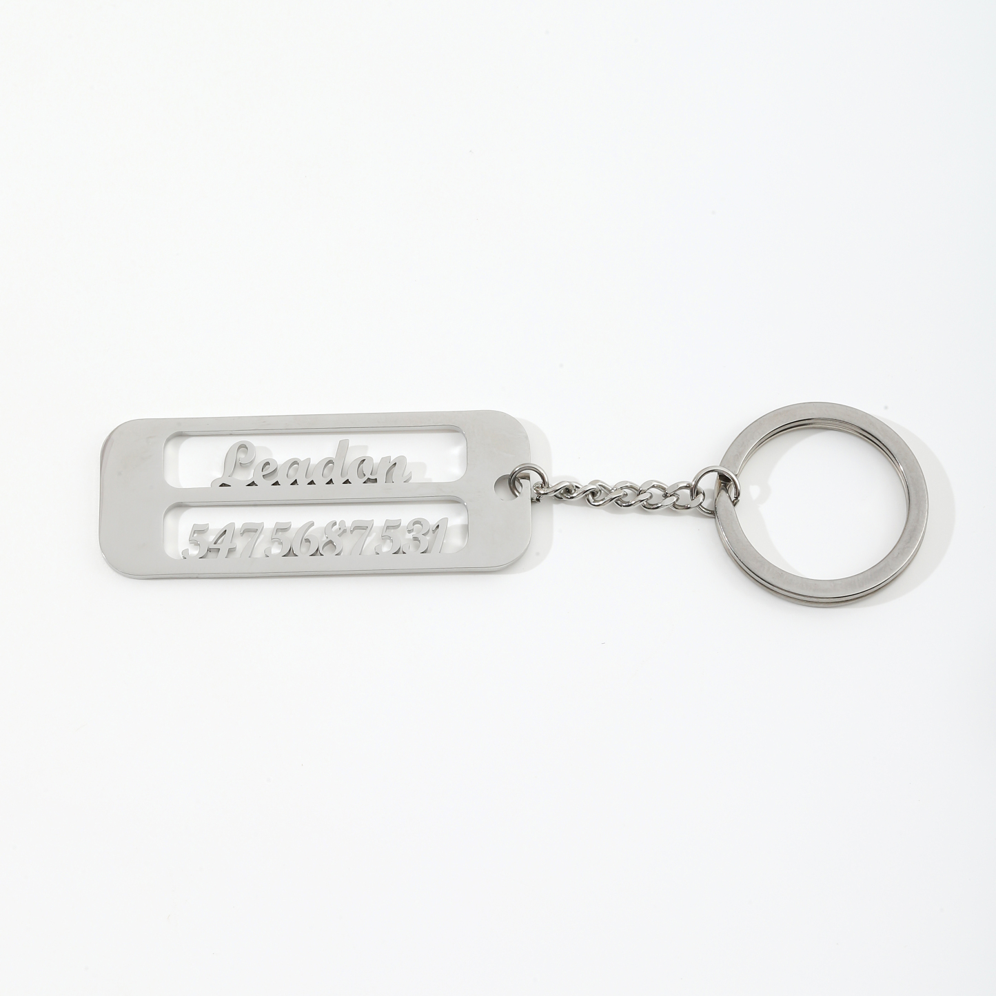 Customized Name & Phone Number Keychain