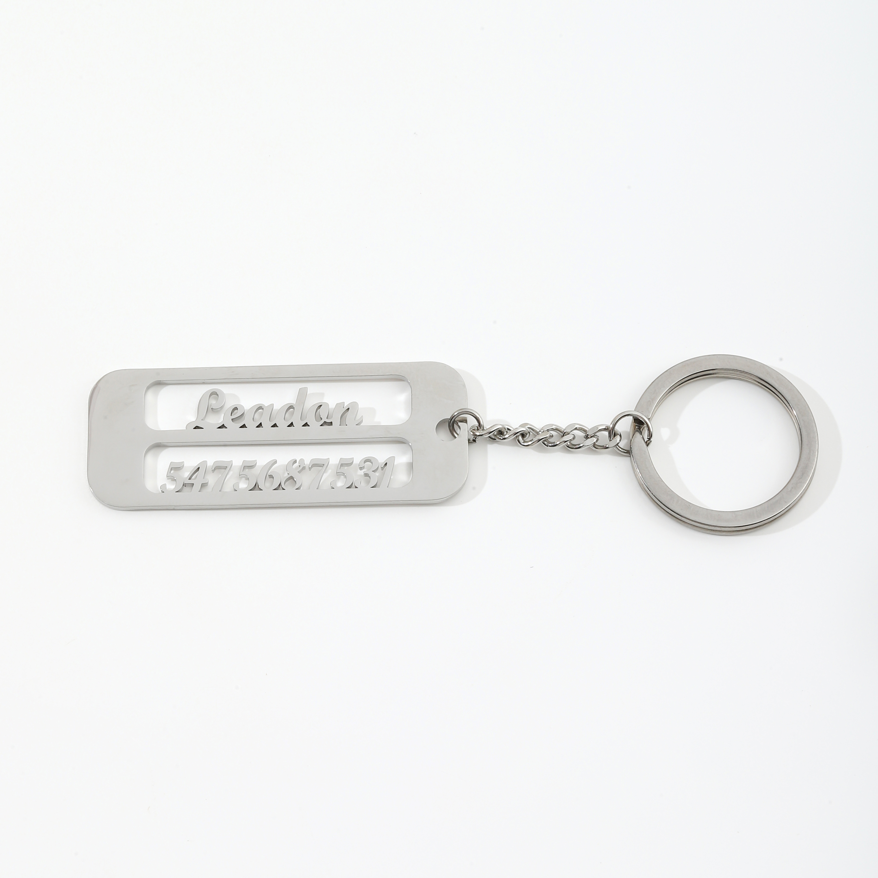 Customized Name & Phone Number Keychain