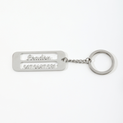 Customized Name & Phone Number Keychain