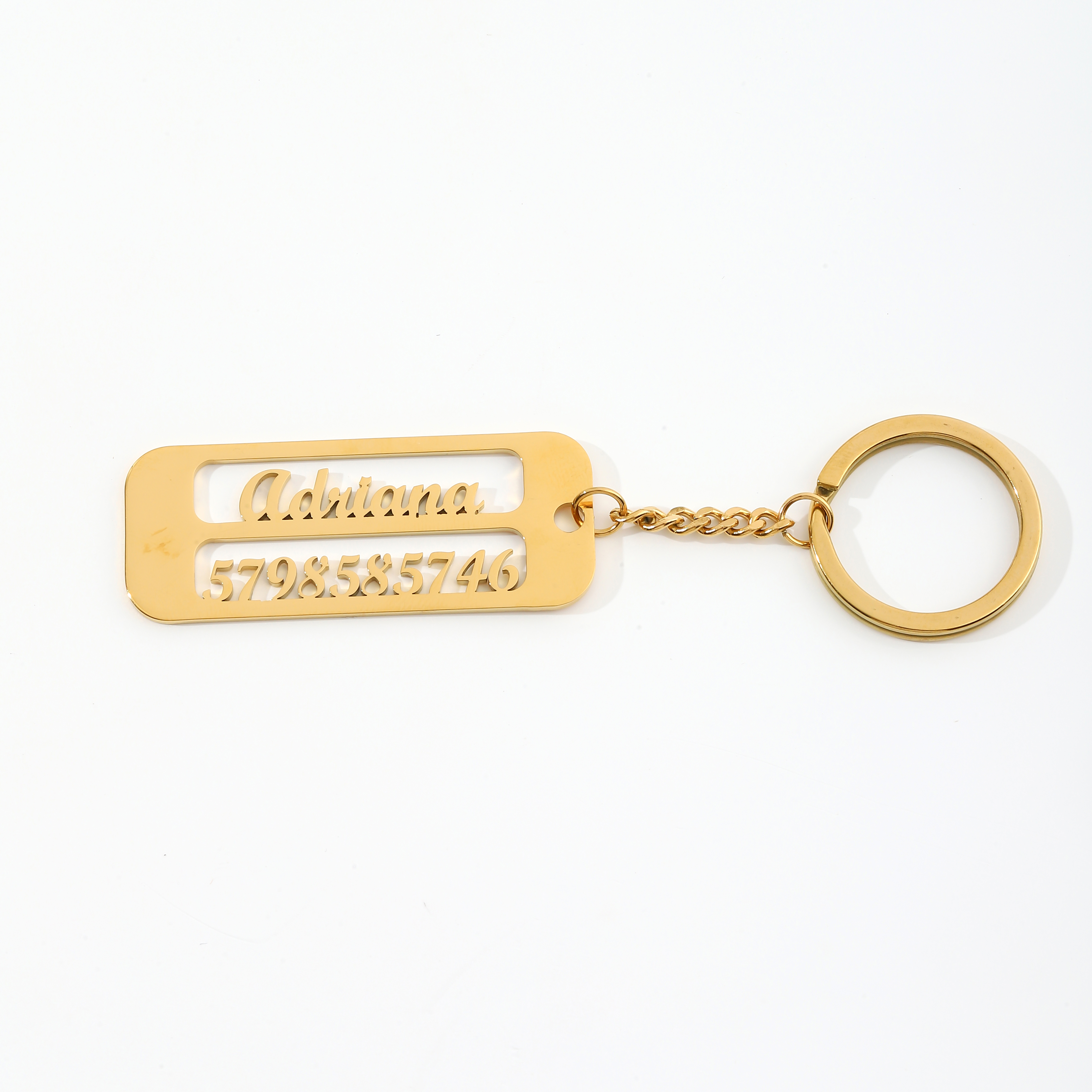 Customized Name & Phone Number Keychain