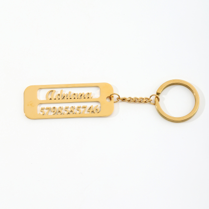 Customized Name & Phone Number Keychain