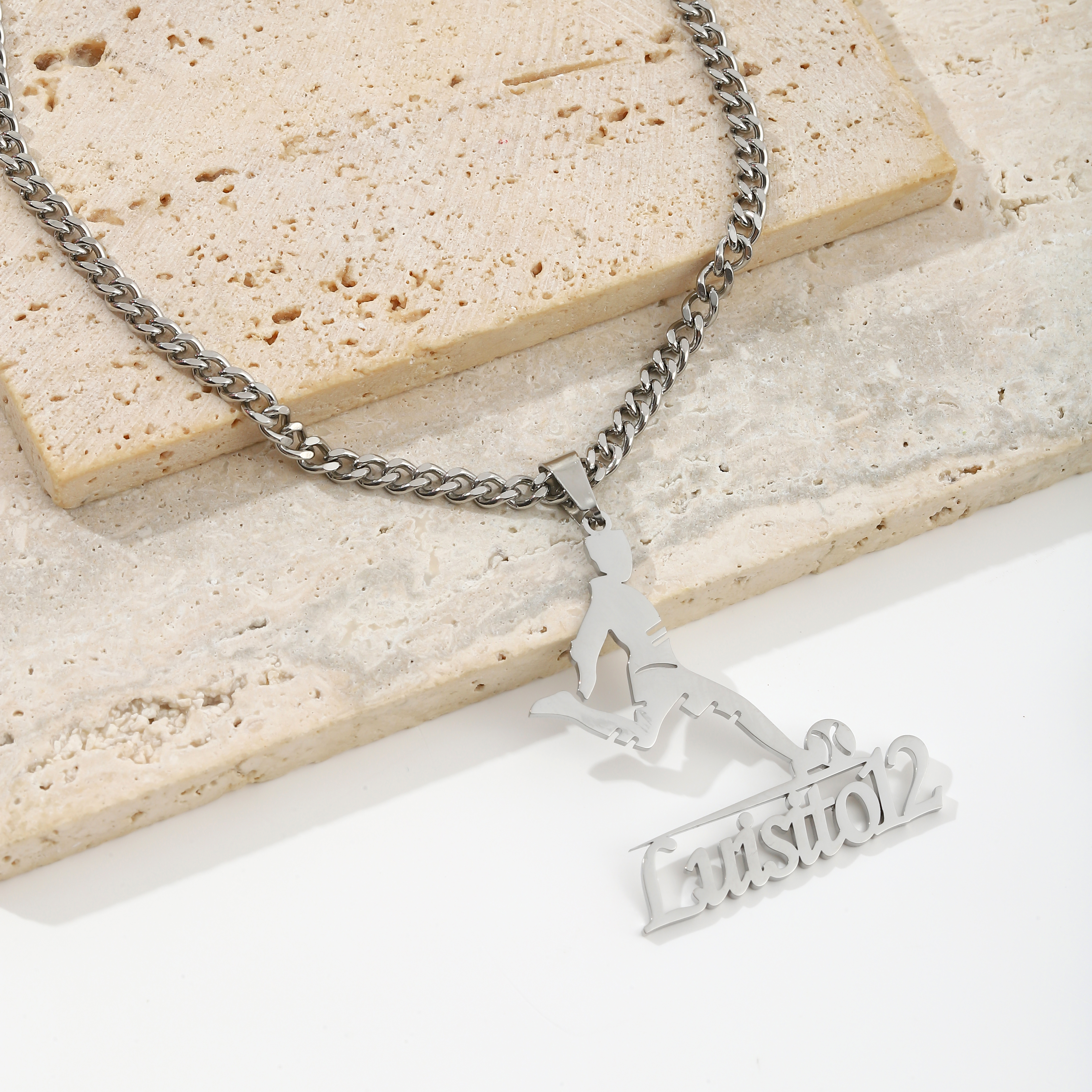 Custom Name Necklaces with Sports Shapes for Football Players