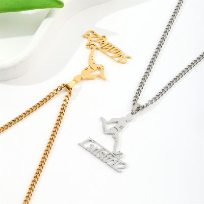 Custom Name Necklaces with Sports Shapes for Football Players