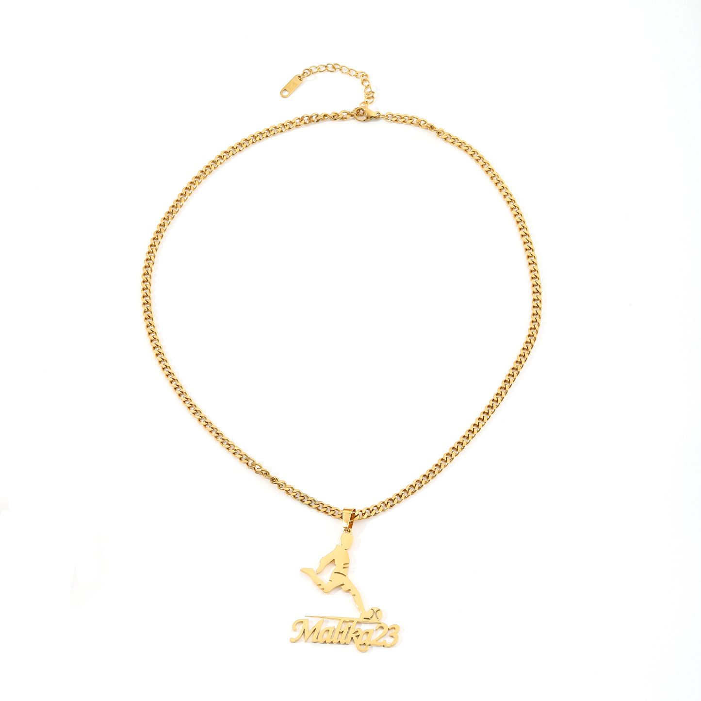 Custom Name Necklaces with Sports Shapes for Football Players