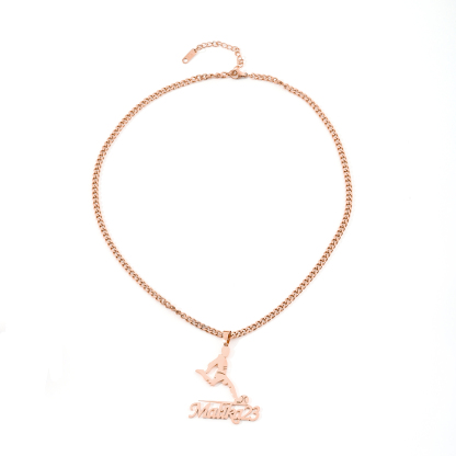 Custom Name Necklaces with Sports Shapes for Football Players