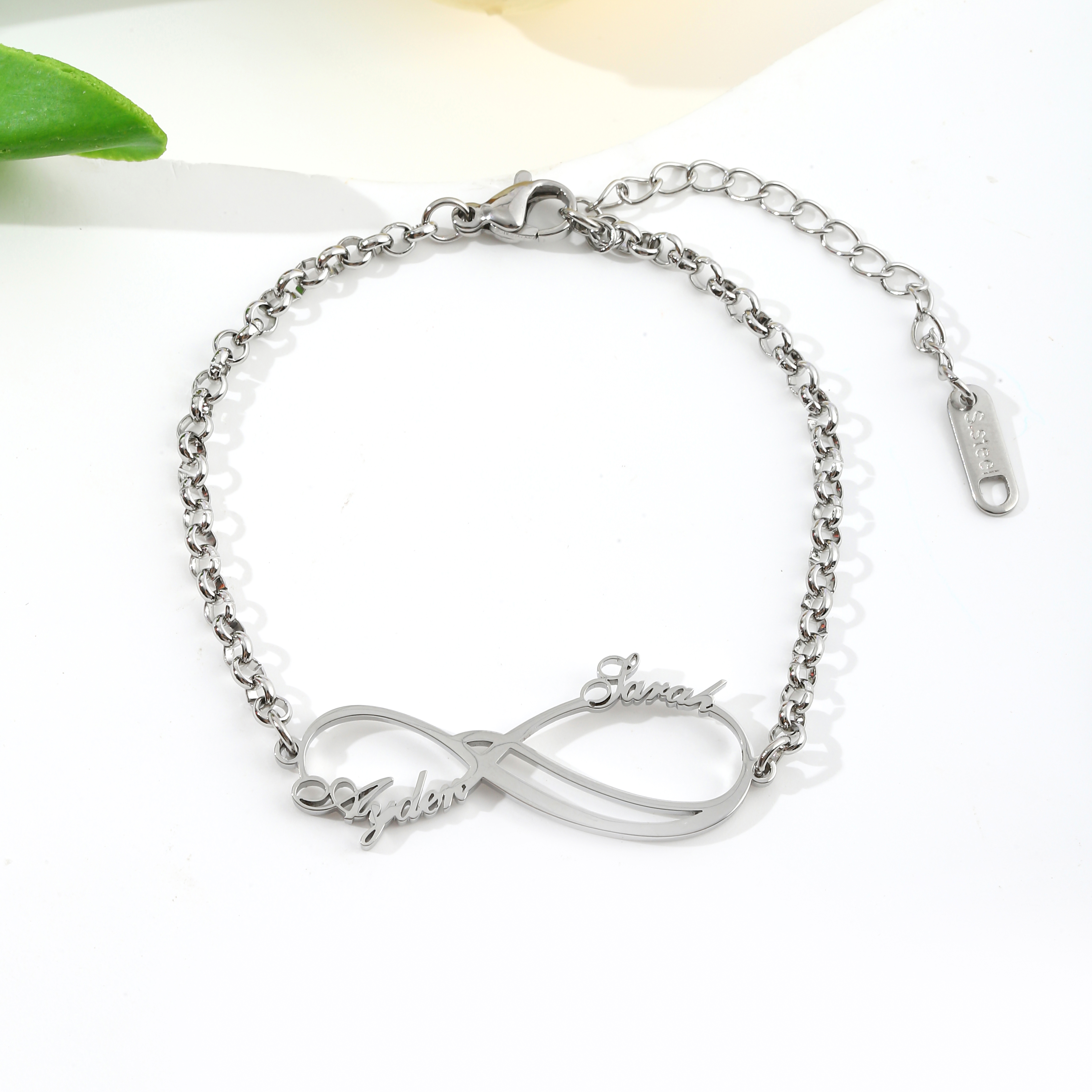 Infinite Loop Custom Double Name Bracelets and Ankle
