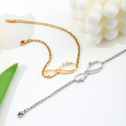 Infinite Loop Custom Double Name Bracelets and Ankle