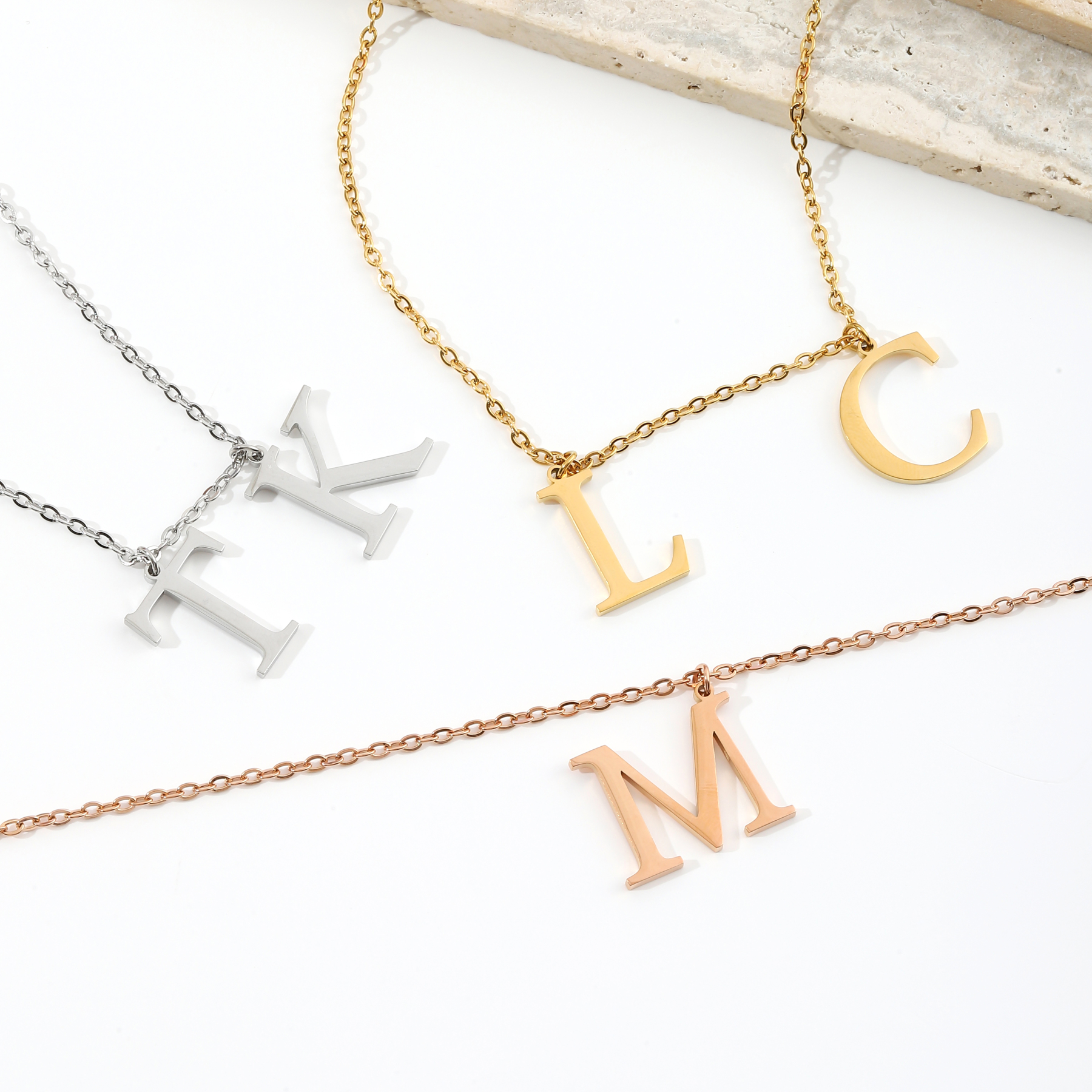 Custom Letter Pendant Necklaces
