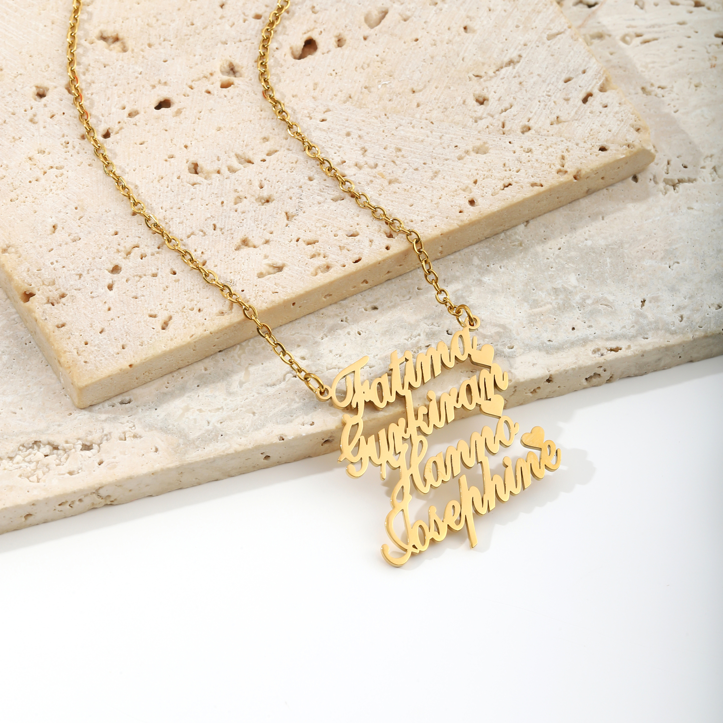 Custom  Necklace with Overlapping Combination of Multiple Names