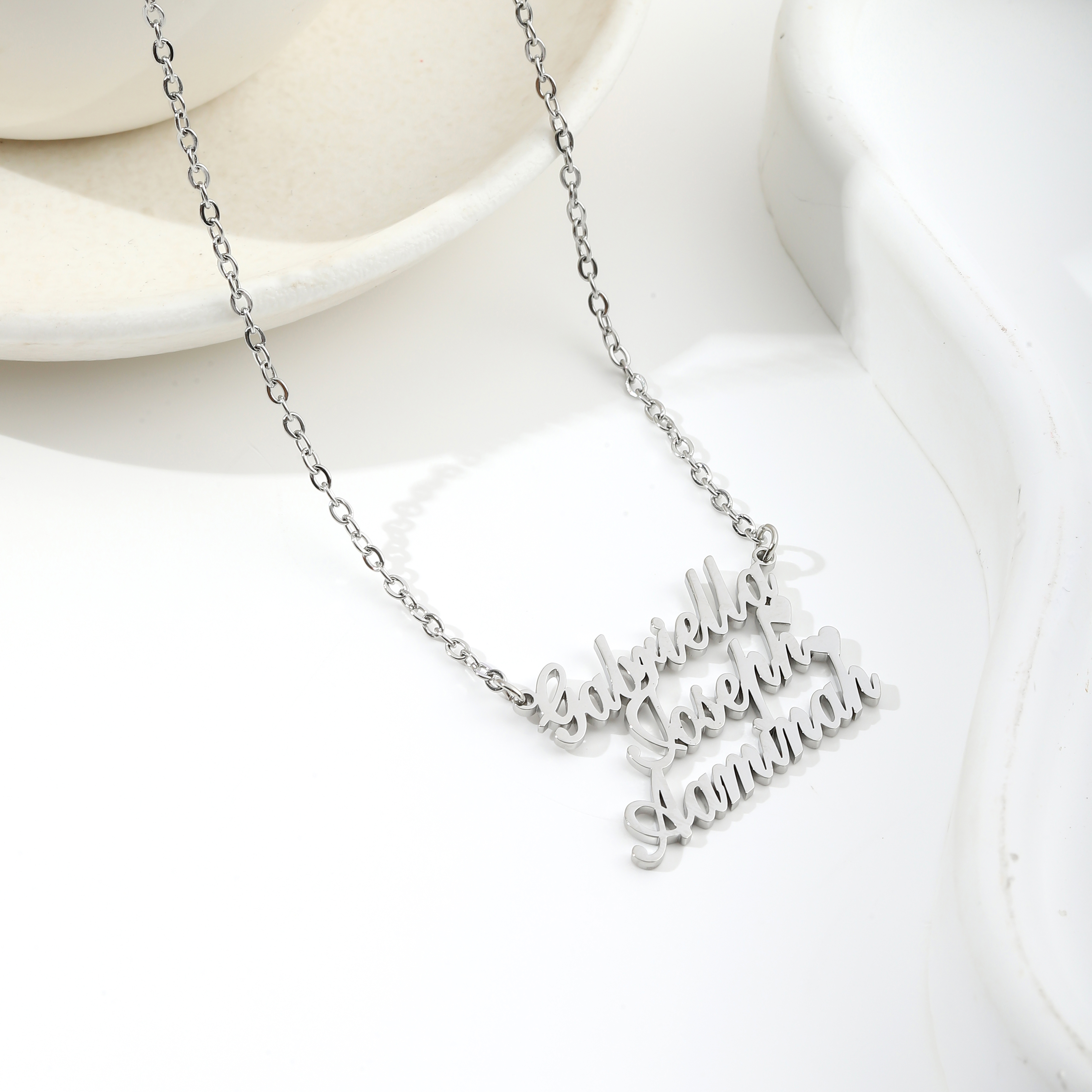 Custom  Necklace with Overlapping Combination of Multiple Names