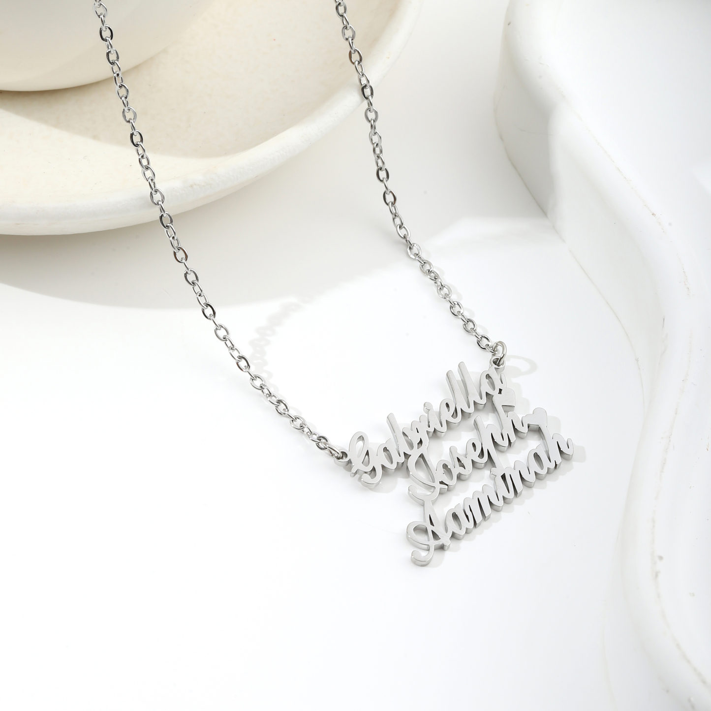 Custom  Necklace with Overlapping Combination of Multiple Names