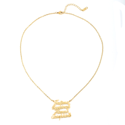Custom  Necklace with Overlapping Combination of Multiple Names