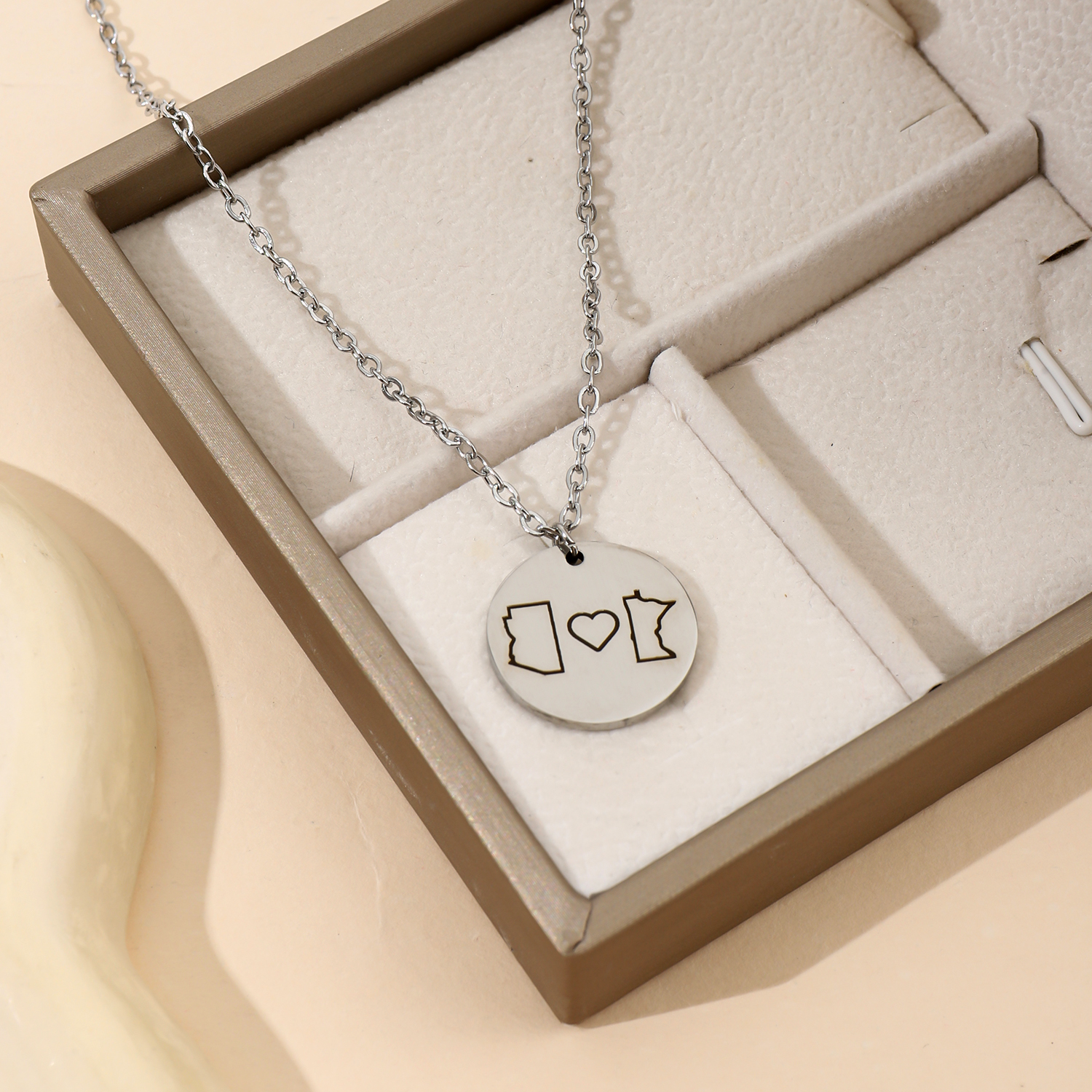 Custom City Map Shaped Necklace for Lovers