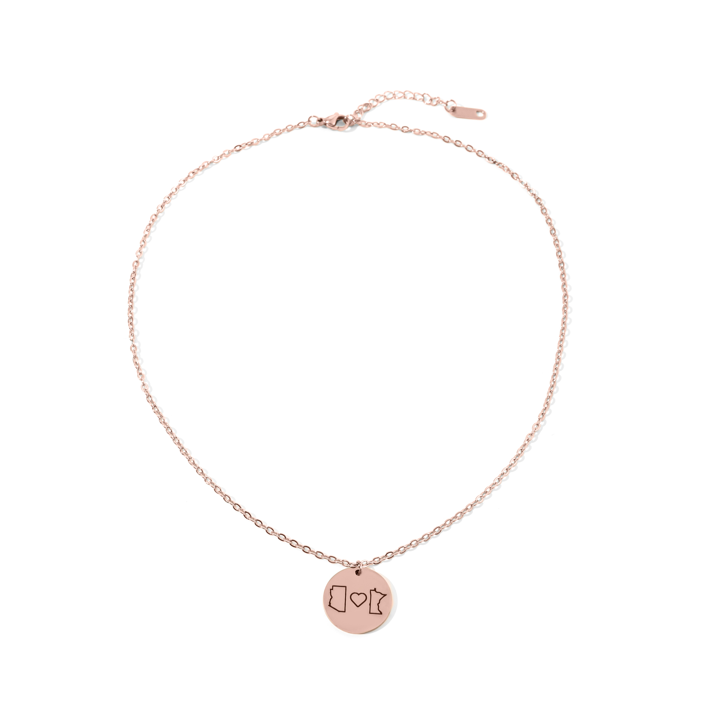 Custom Lover's Map of the 50 States in the United States Necklace