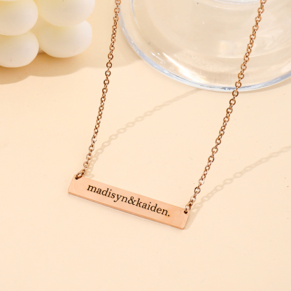 Design-style Custom Name Necklace in Long Strip Shape