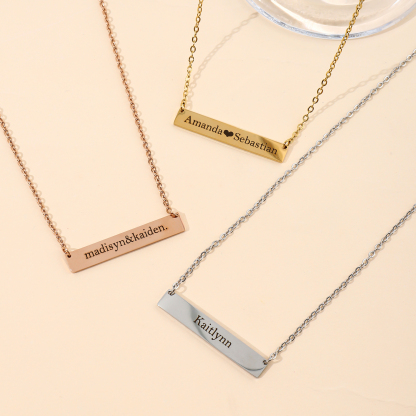 Design-style Custom Name Necklace in Long Strip Shape