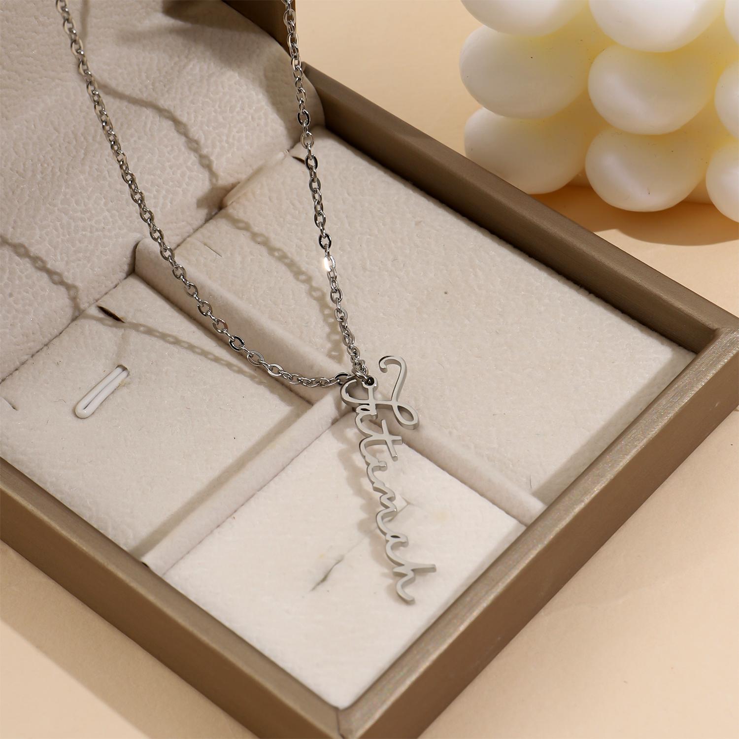 Custom Vertical Font Trendy Necklace