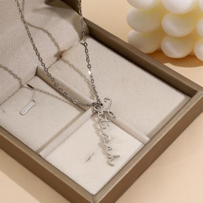 Custom Vertical Font Trendy Necklace