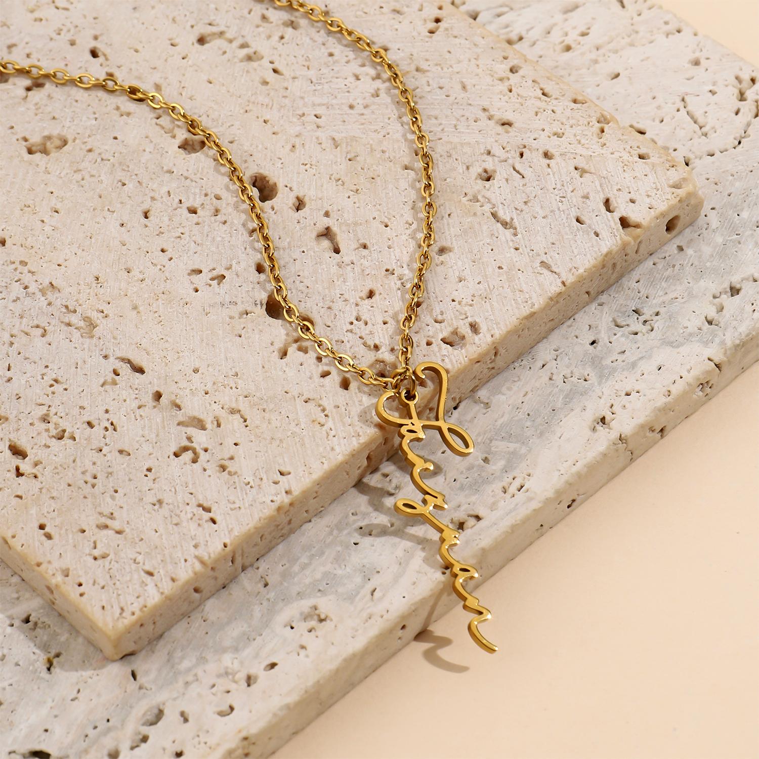 Custom Vertical Font Trendy Necklace