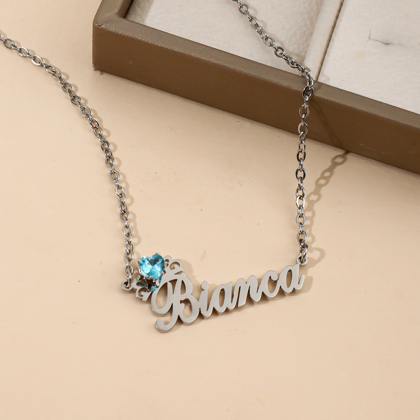 [Copy]Custom Love Filled Rhinestone Connected Necklace with Two Names