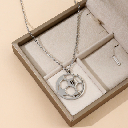 Custom Name Necklace in the Shape of Football