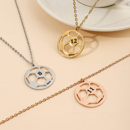 Custom Name Necklace in the Shape of Football