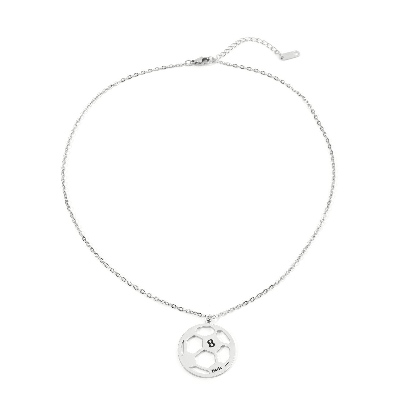 Custom Name Necklace in the Shape of Football