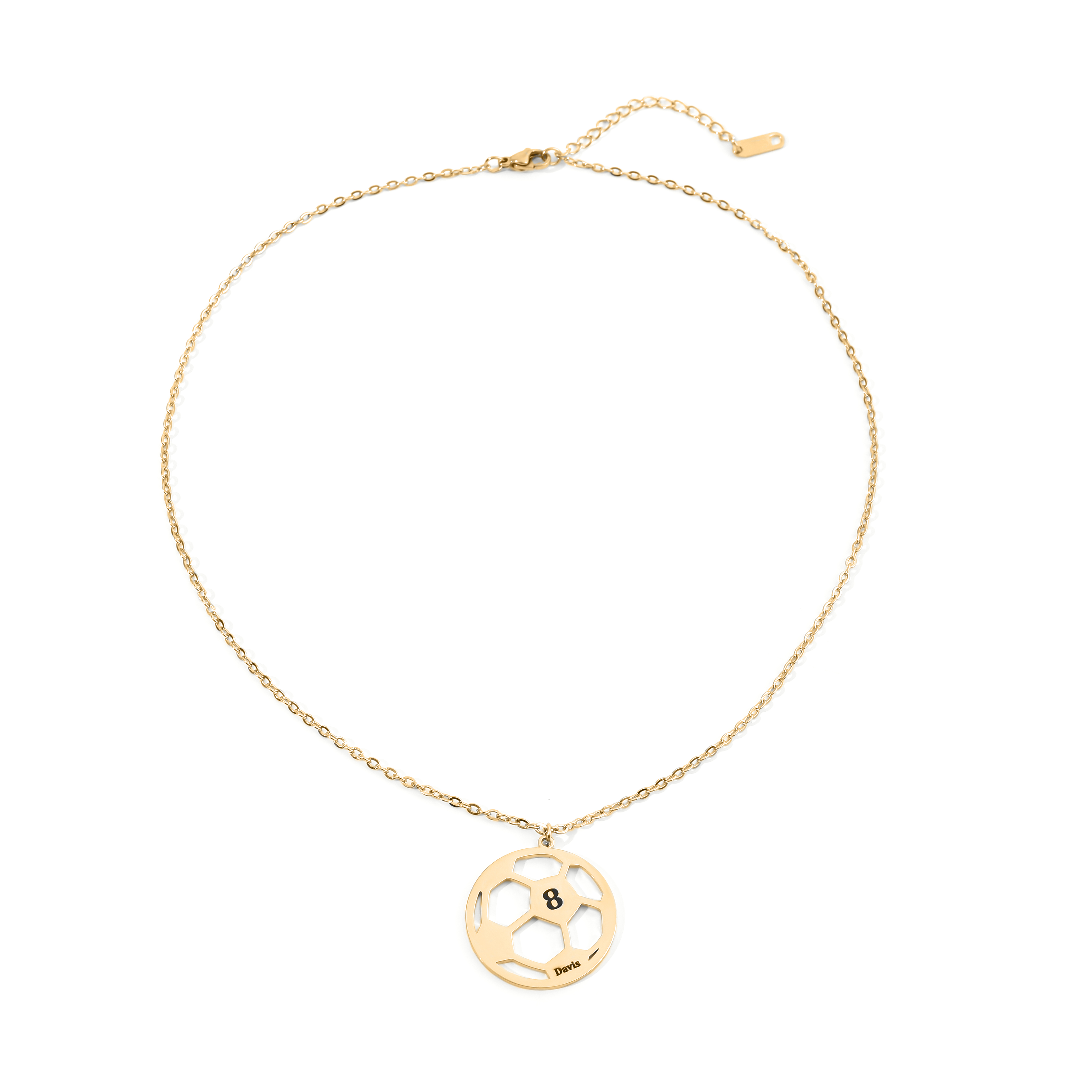 Custom Name Necklace in the Shape of Football