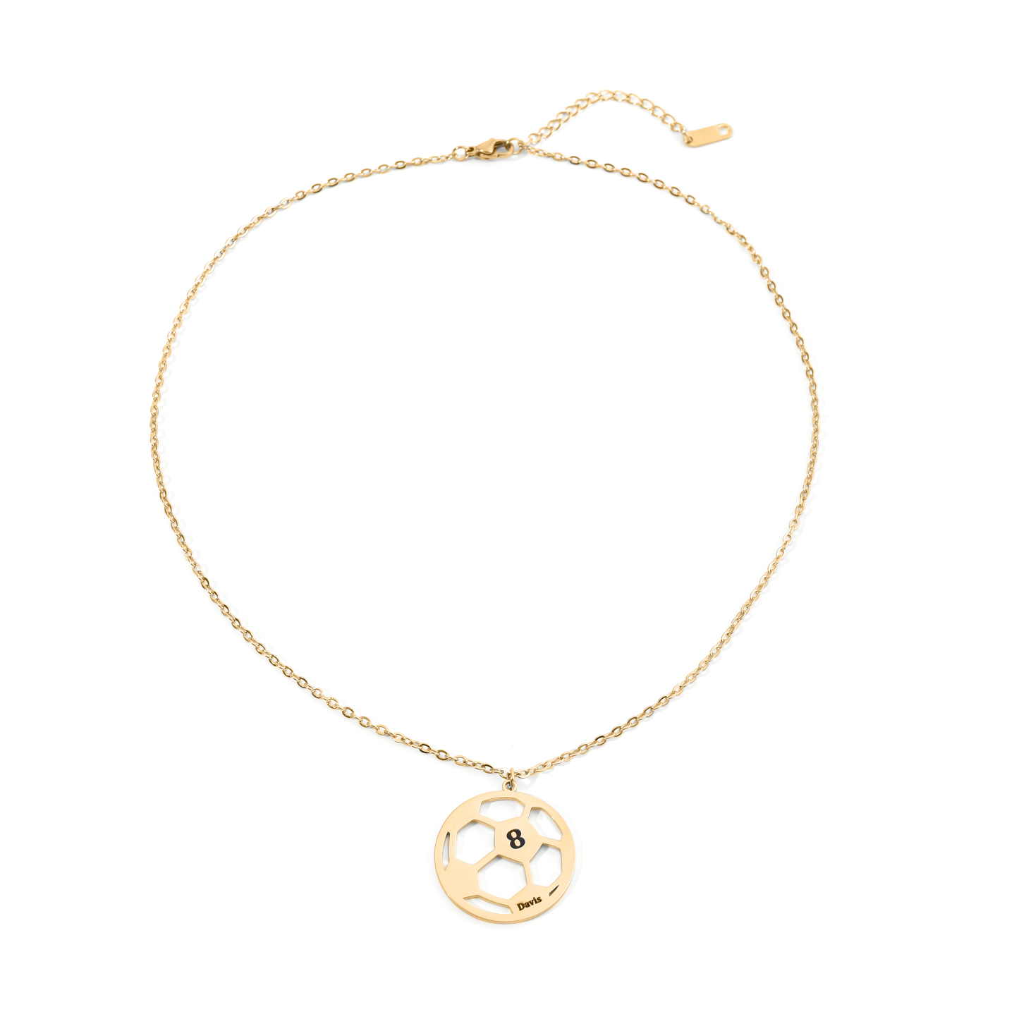 Custom Name Necklace in the Shape of Football