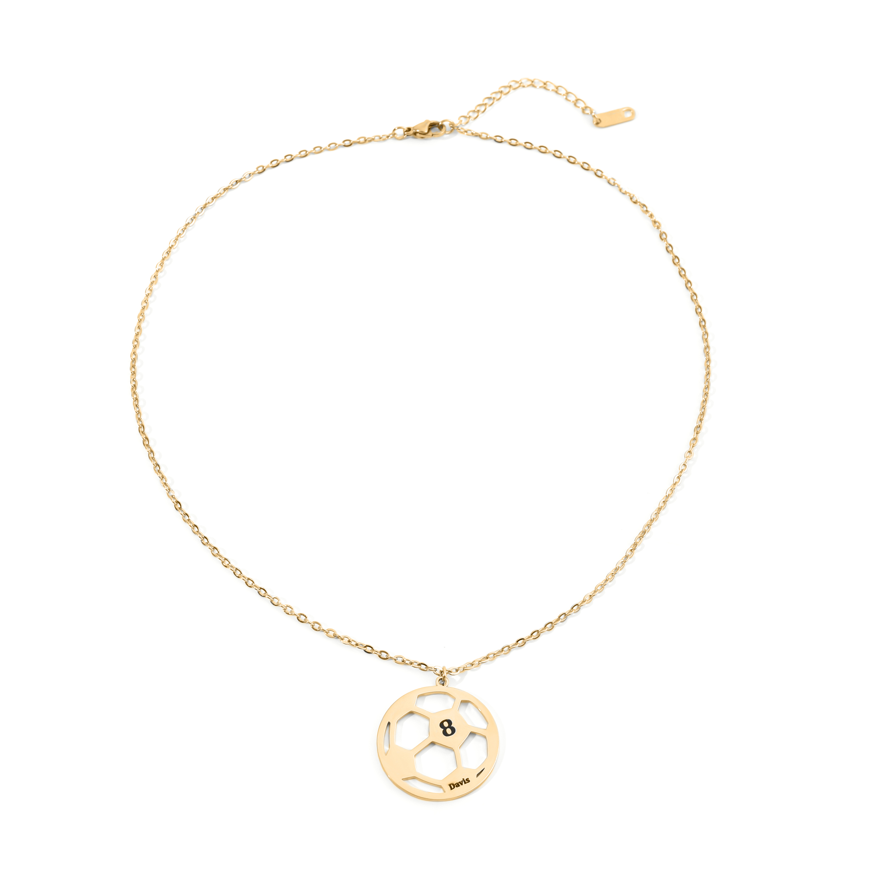 Custom Name Necklace in the Shape of Football