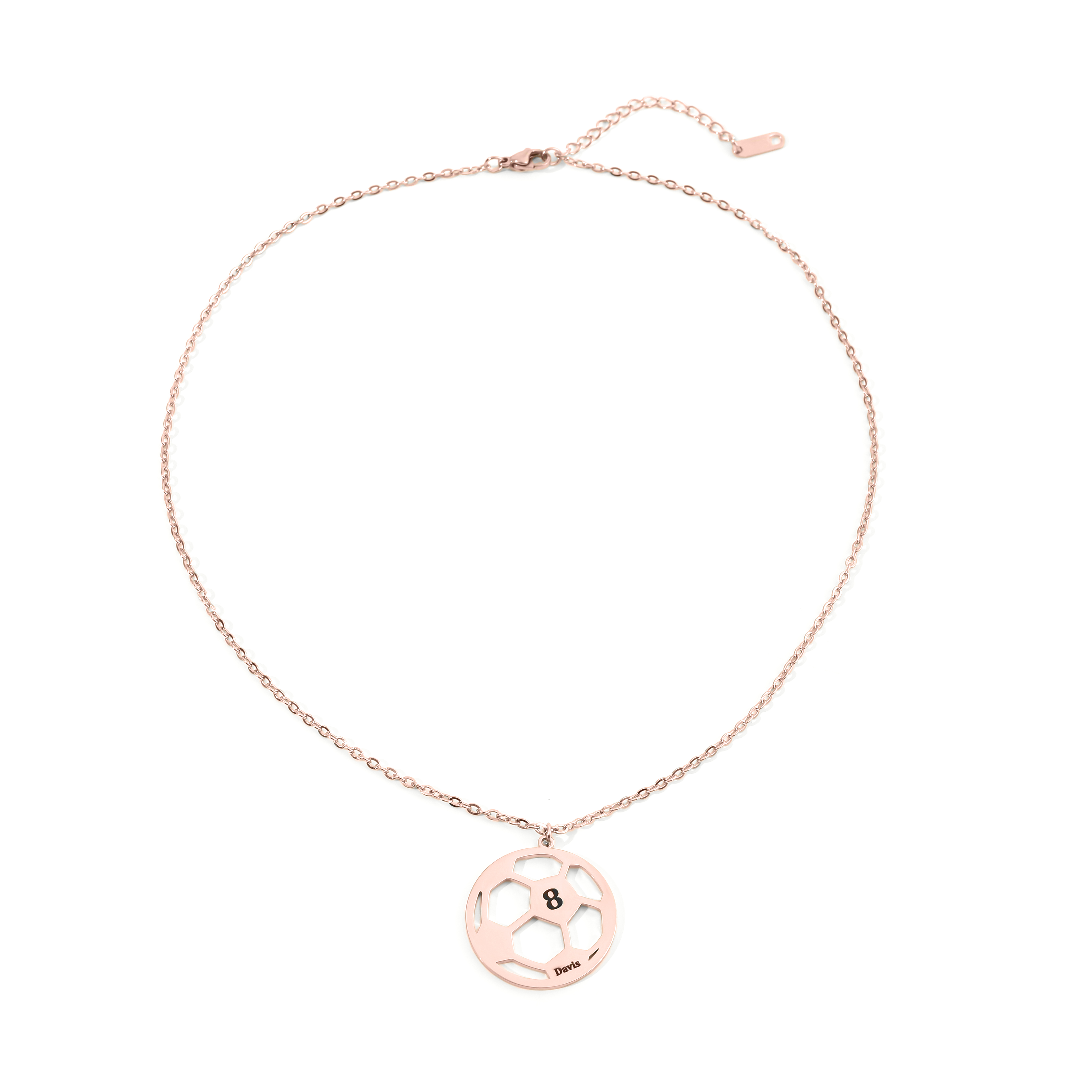 Custom Name Necklace in the Shape of Football