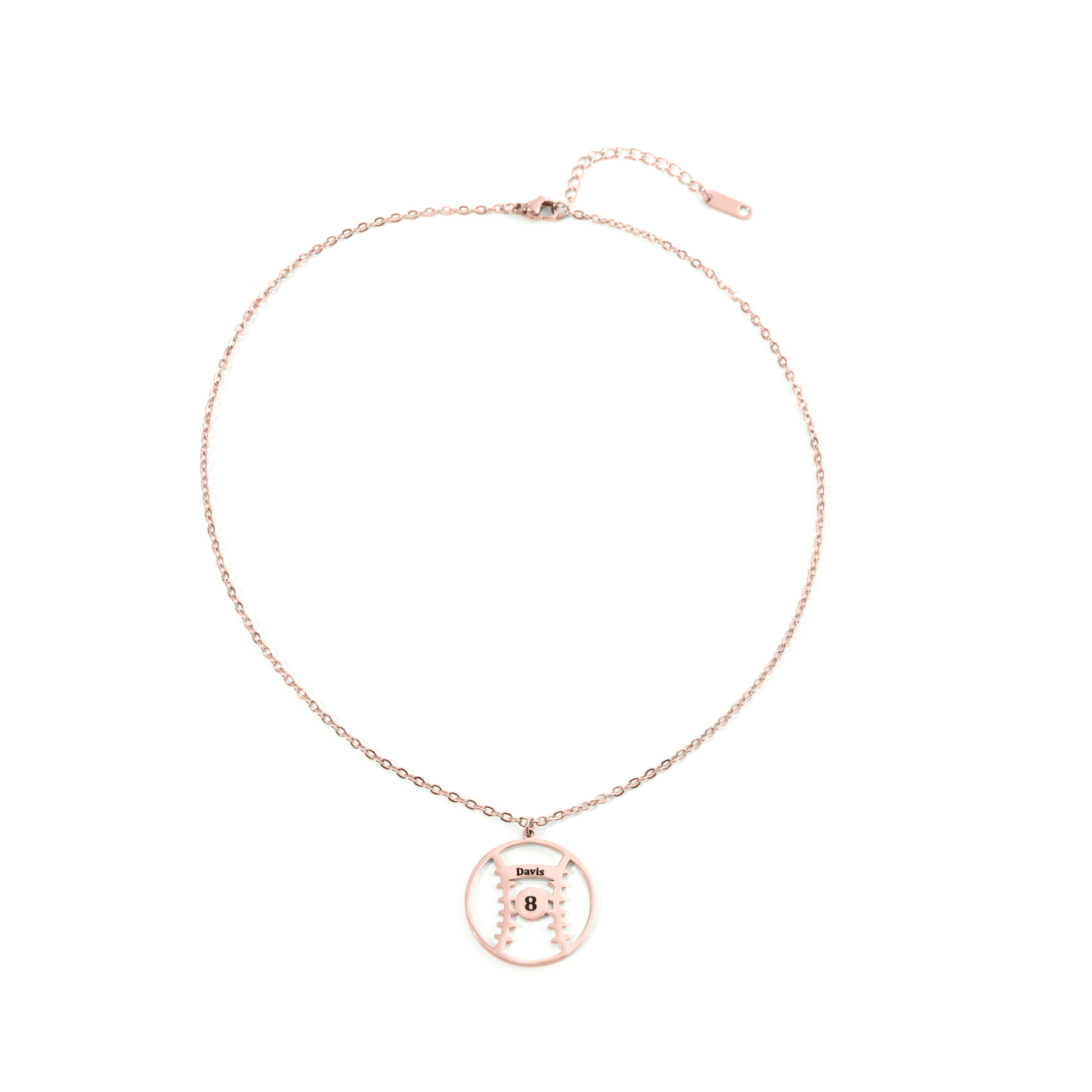 Custom Name Necklace in the Shape of Softball