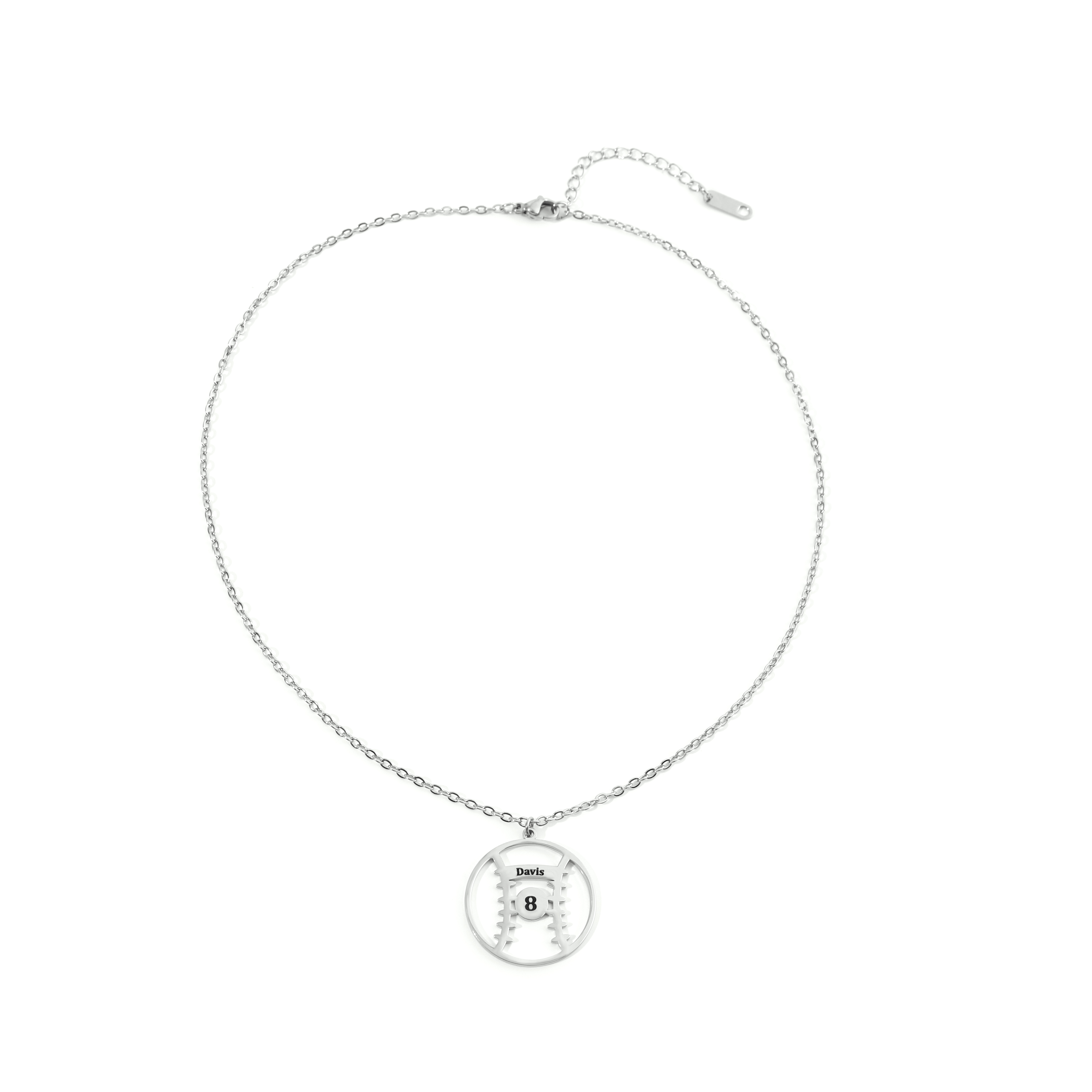 Custom Name Necklace in the Shape of Softball