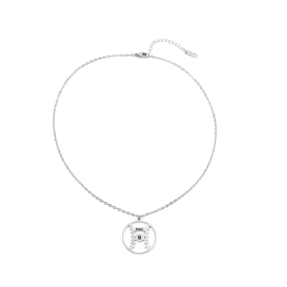 Custom Name Necklace in the Shape of Softball