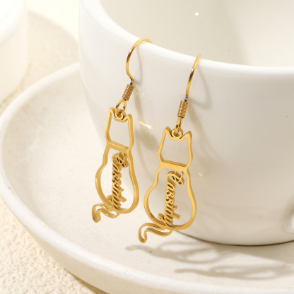 [Copy]Custom Name Earrings in Flamingo Shape