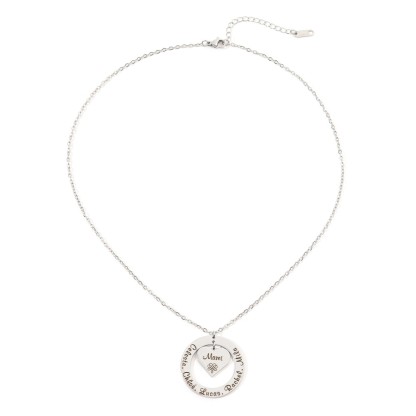 Custom Necklaces with Hearts and Ring Engraved with Names and Texts