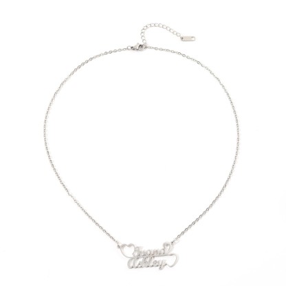 Custom Double Names Connected by Double Hearts Gift for Couple