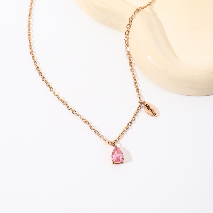 Custom Name Necklace with Shining Colored Rhinestones