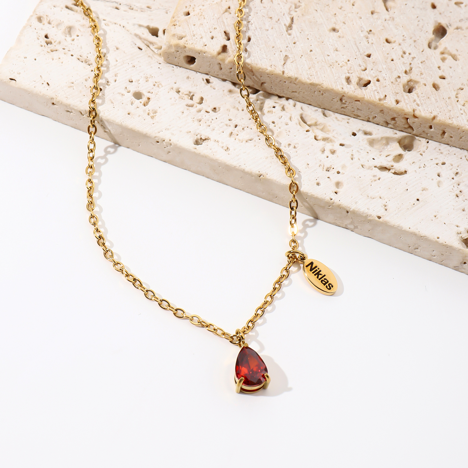 Custom Name Necklace with Shining Colored Rhinestones