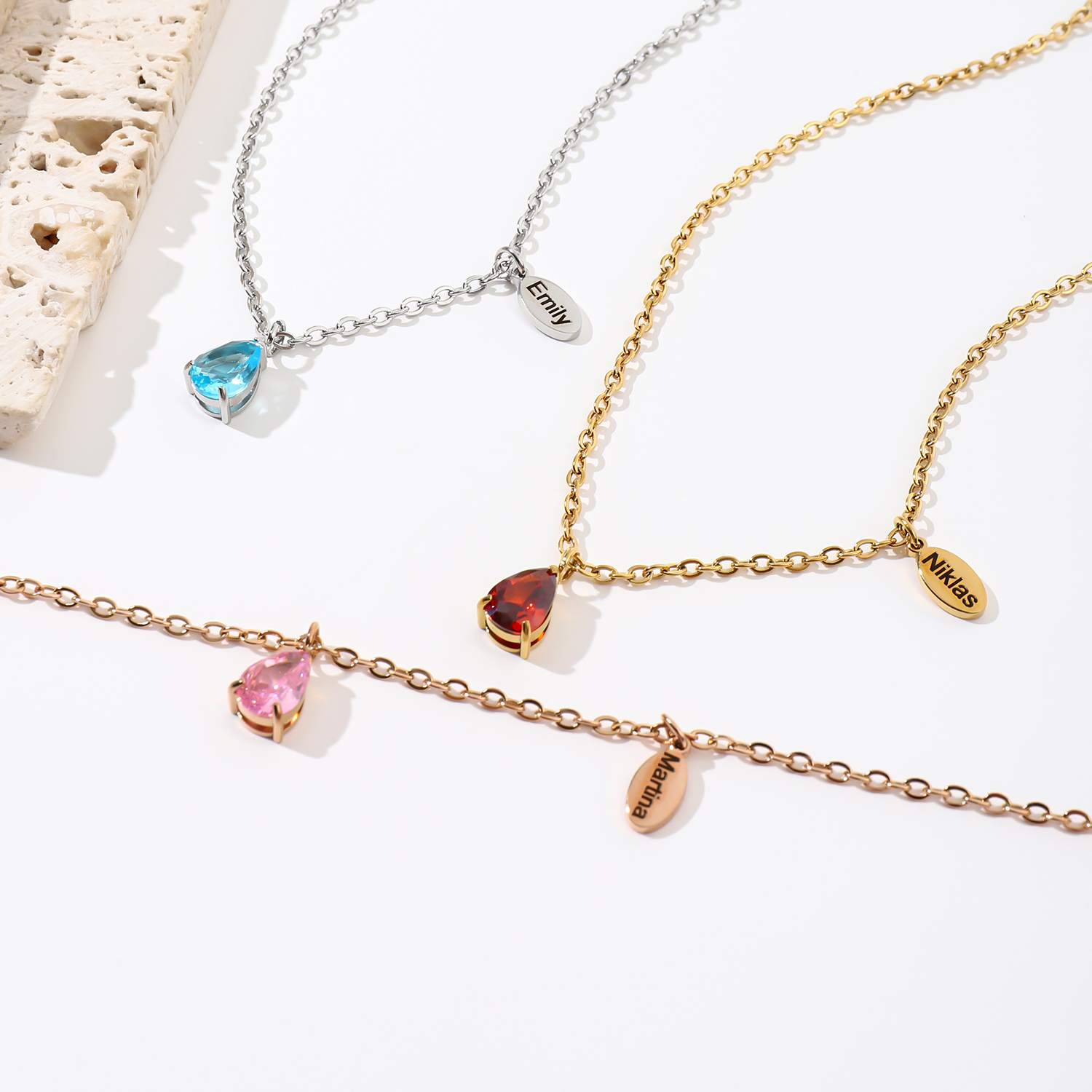 Custom Name Necklace with Shining Colored Rhinestones