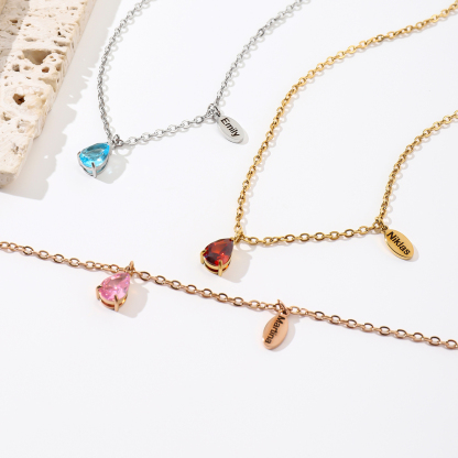 Custom Name Necklace with Shining Colored Rhinestones