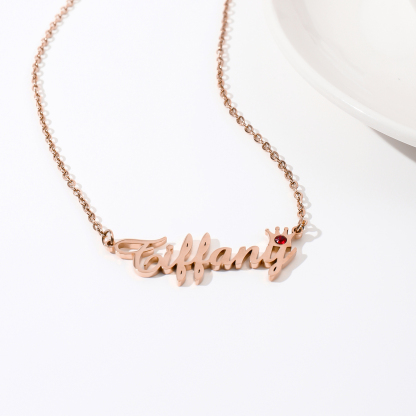 [Copy]Custom Name Necklace with Shining Birthstones