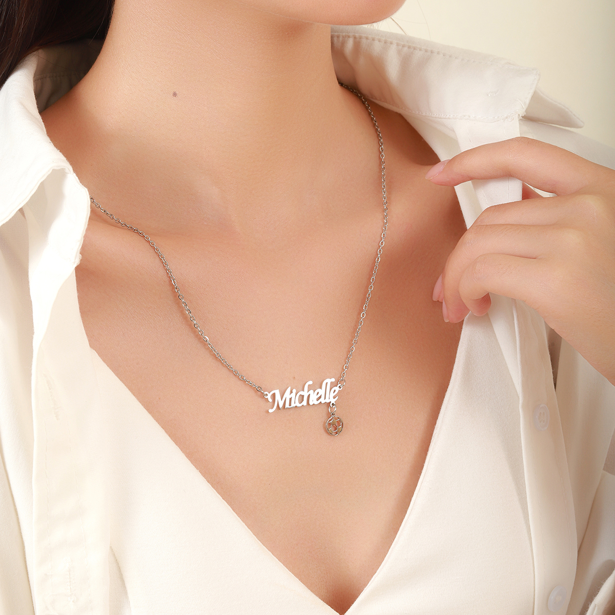 Custom Name Football Pendant Necklace