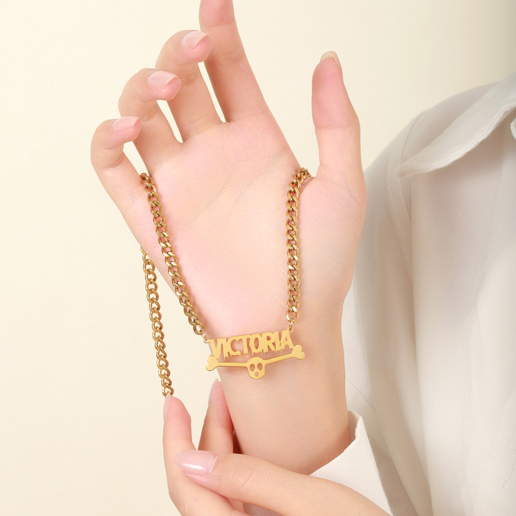 Custom Thick Chain Skull Punk Style Halloween Necklace