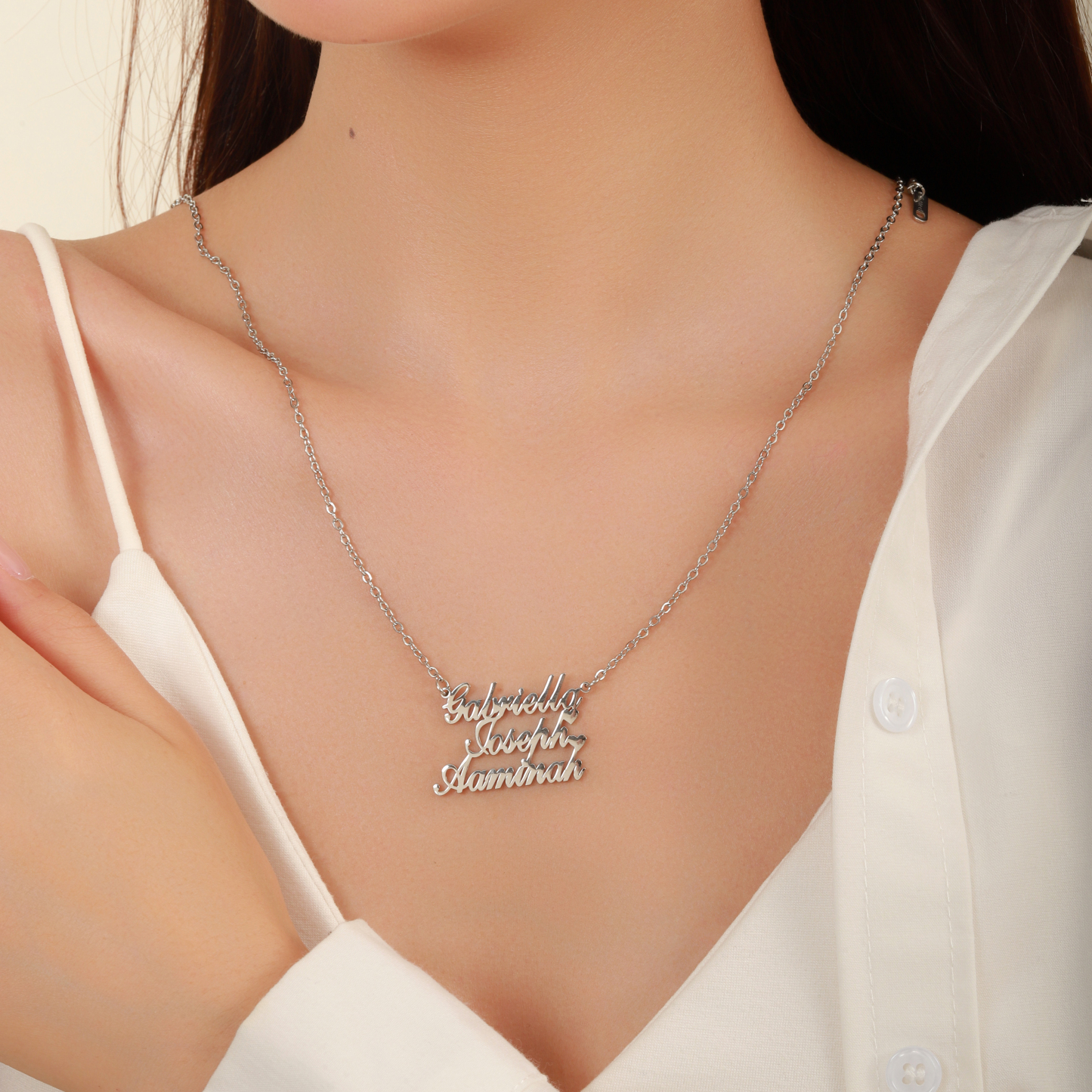 Custom  Necklace with Overlapping Combination of Multiple Names