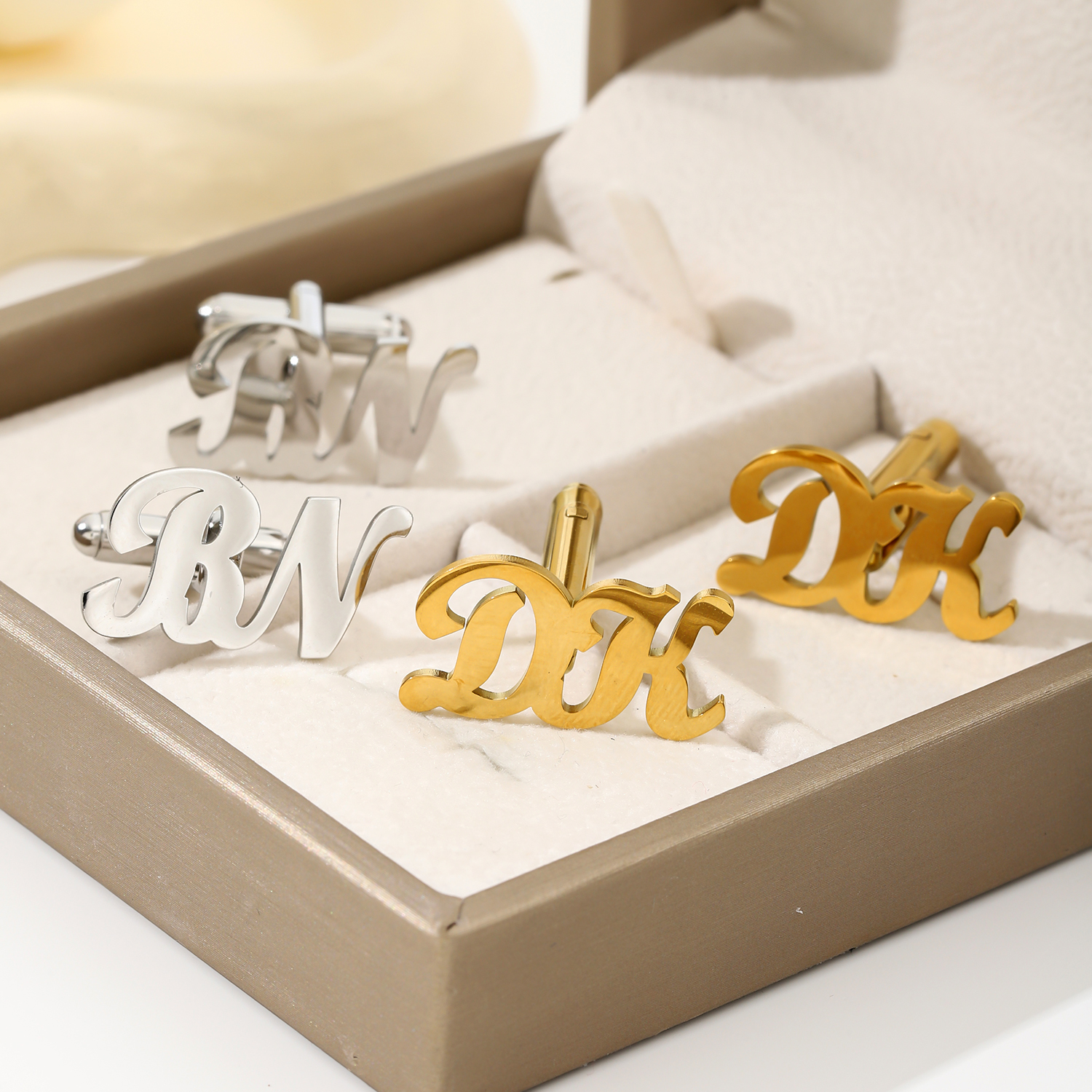 Custom Lively Font Letter Cufflinks