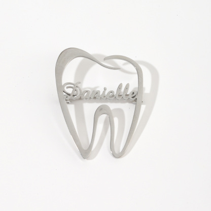 Custom Tooth shaped Name Brooches For Dentists