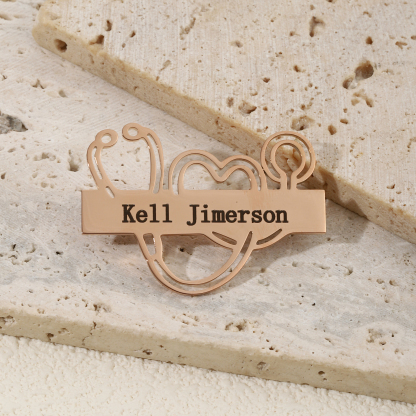 Love Stethoscope shaped Name Brooch Gift for Doctors