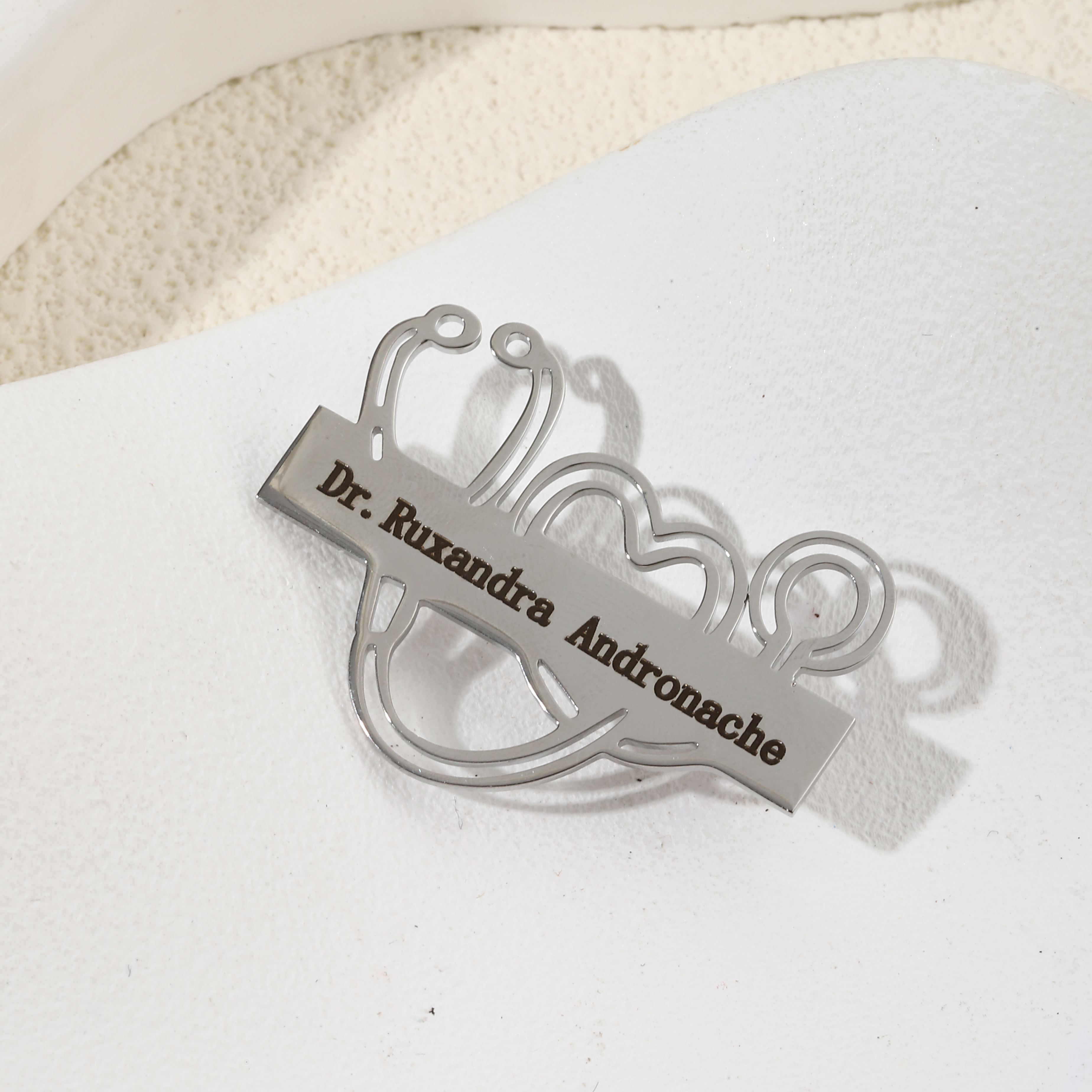 Love Stethoscope shaped Name Brooch Gift for Doctors